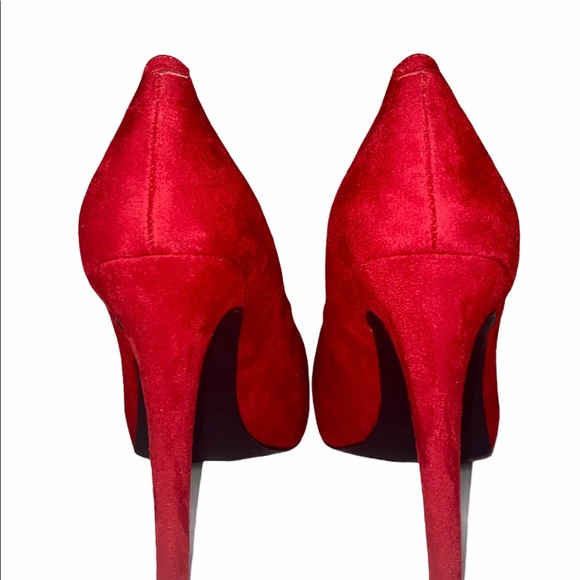 BCBGENERATION Parade Suede Red Platform High Heel 2000s - Picture 6 of 14